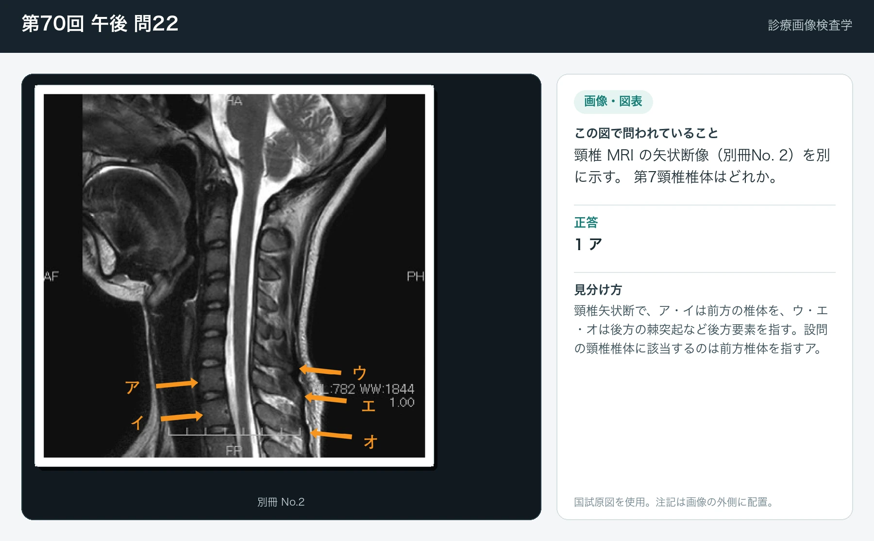 第70回 午後 問22の画像と見分け方