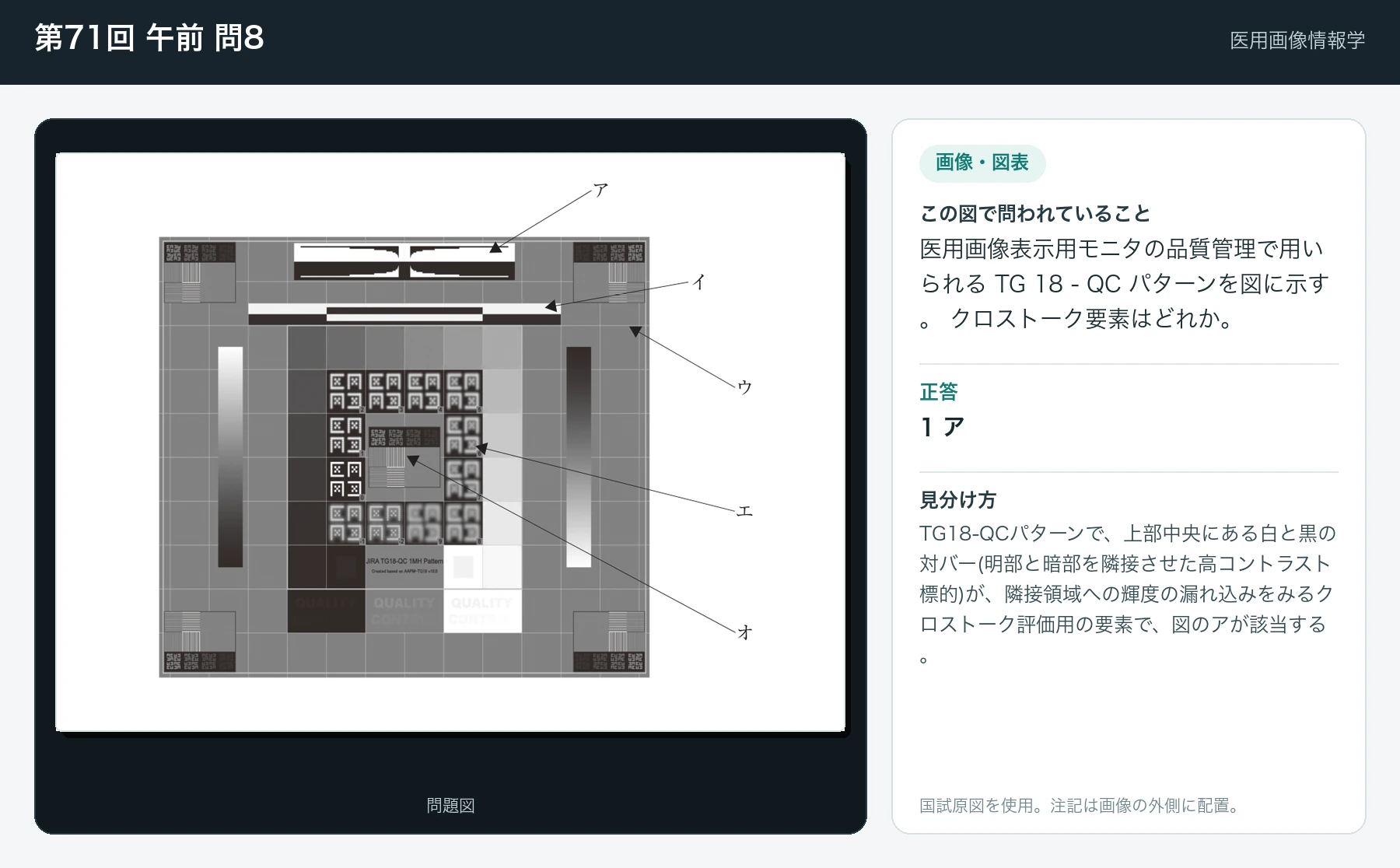 第71回 午前 問8の画像と見分け方