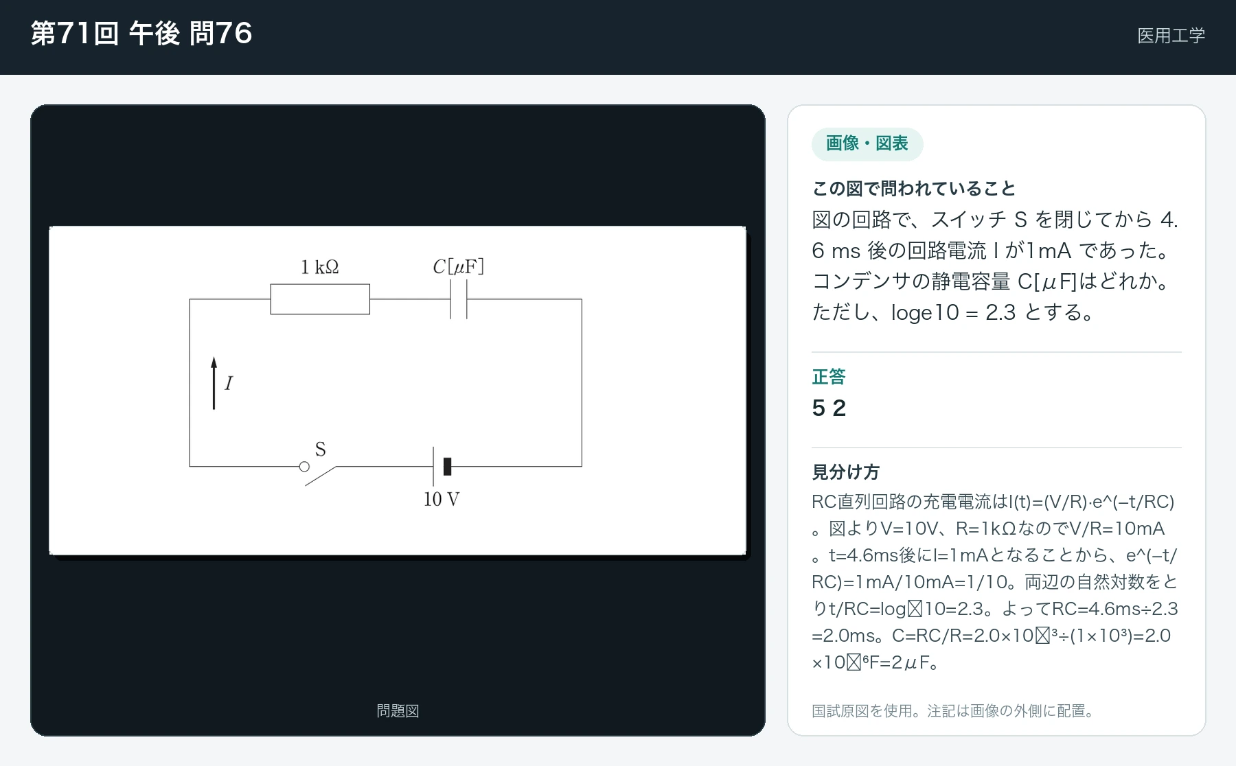 第71回 午後 問76の画像と見分け方