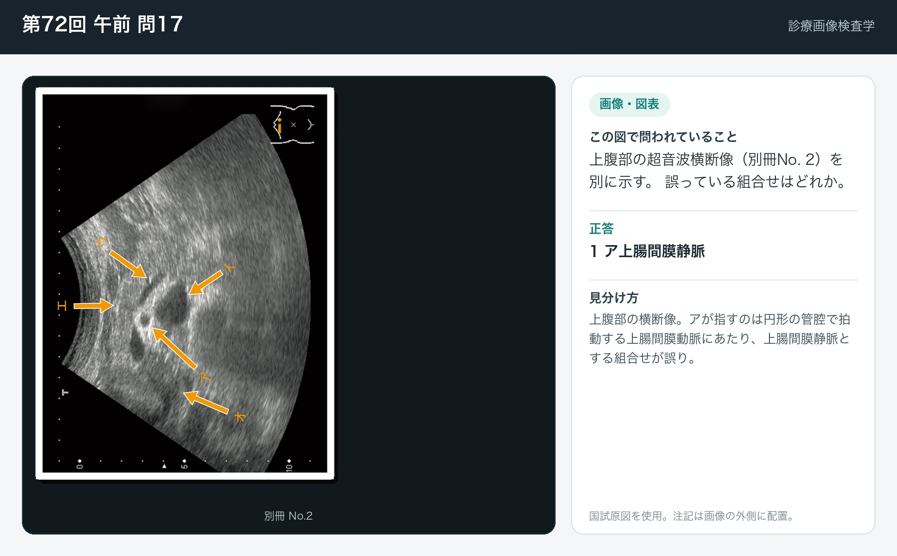第72回 午前 問17の画像と見分け方