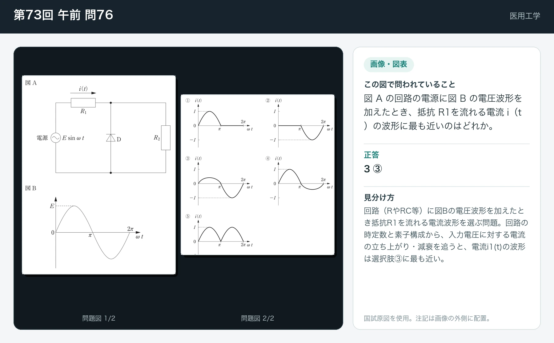 第73回 午前 問76の画像と見分け方