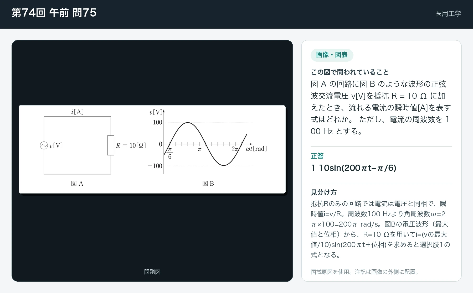 第74回 午前 問75の画像と見分け方