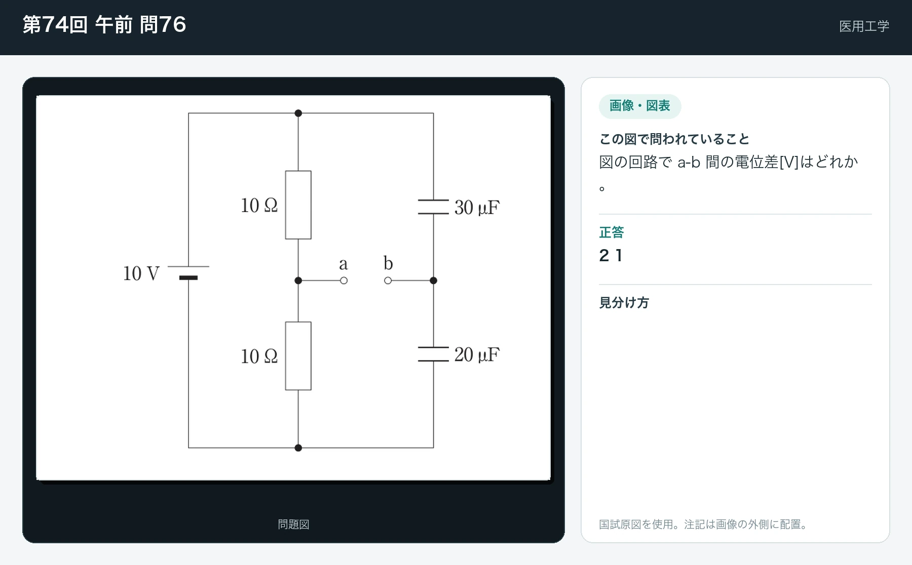第74回 午前 問76の画像と見分け方