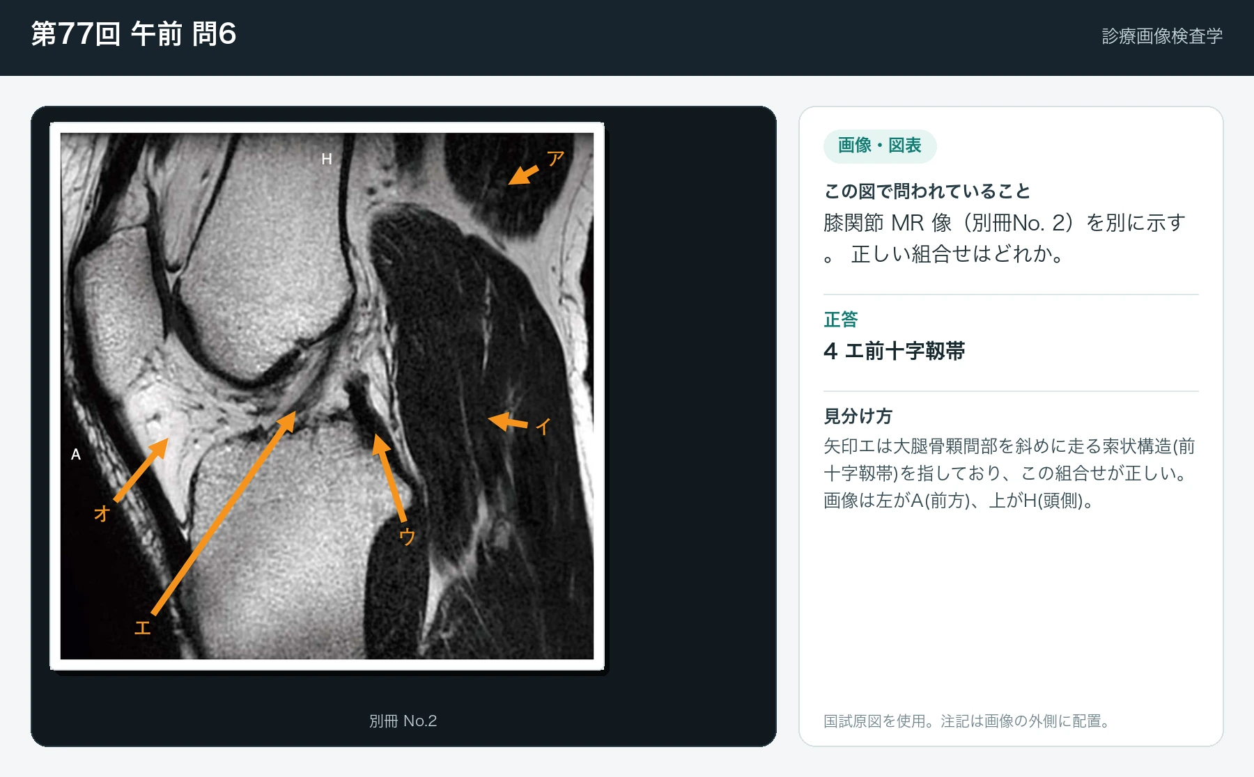 第77回 午前 問6の画像と見分け方