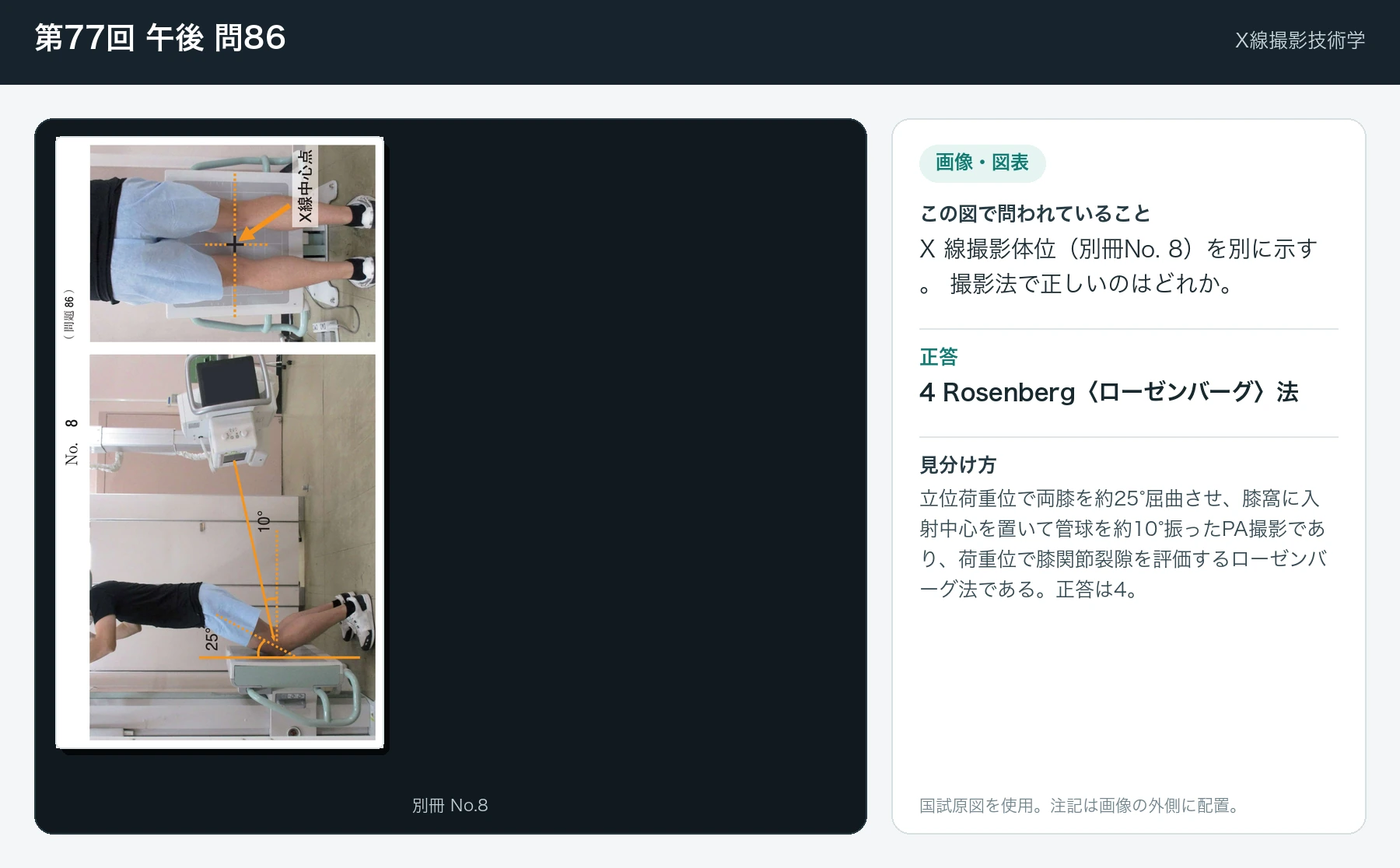 第77回 午後 問86の画像と見分け方